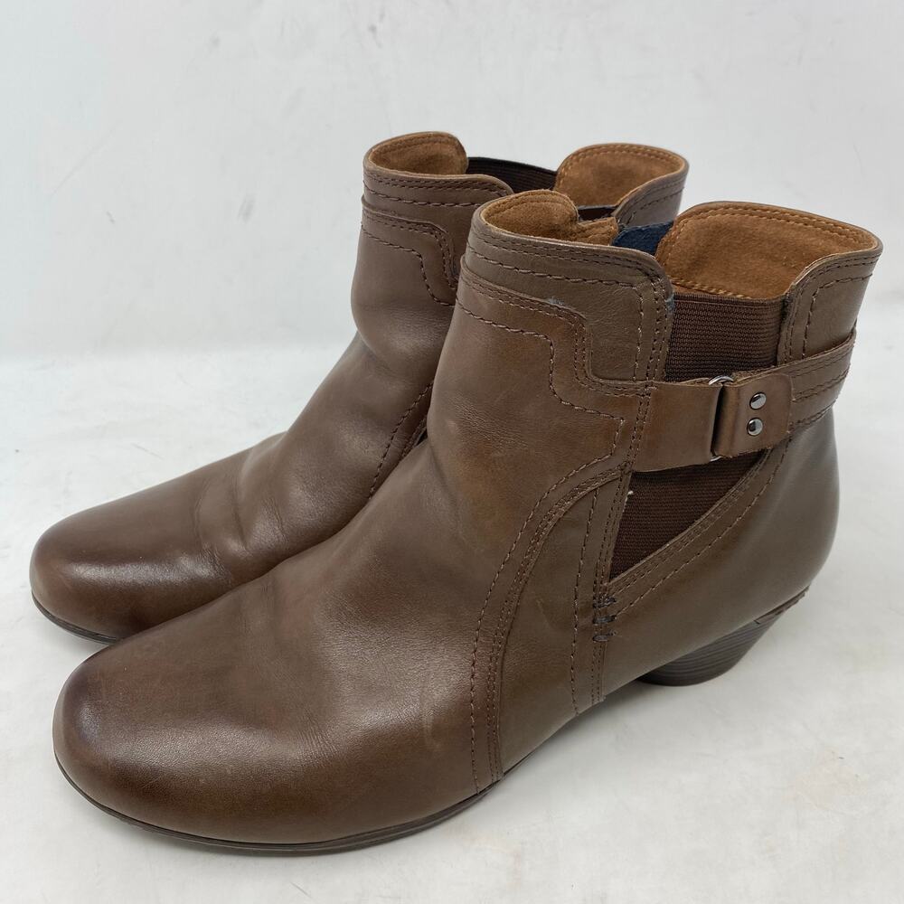Cobb Hill Laurel Bootie Brown Leather Womens Shoes Size 8